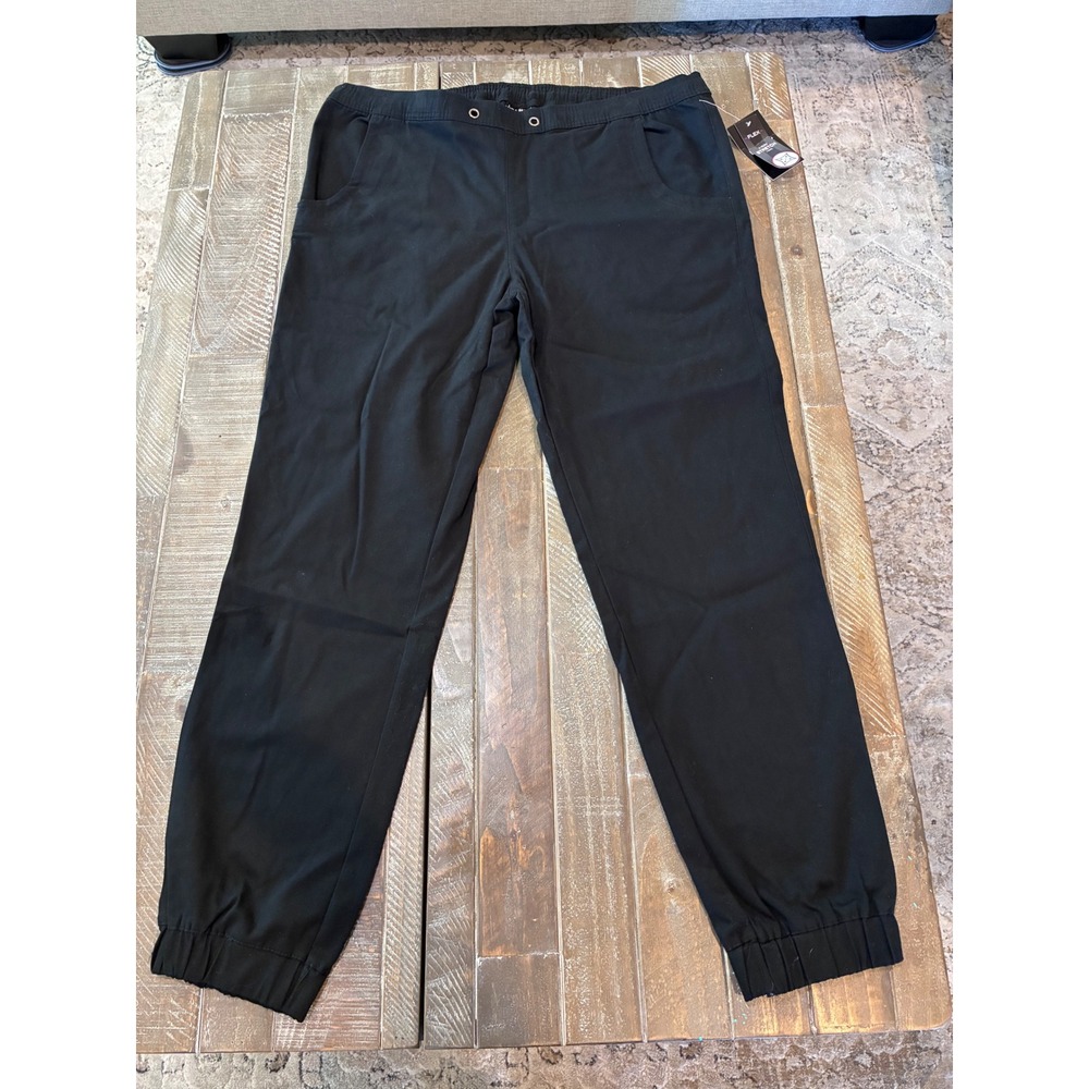Galaxy by Harvic Women's Black Flex Cotton Stretch‎ Jogger Pants 2XL